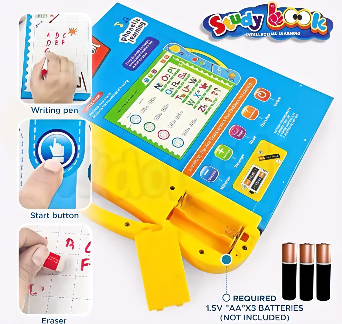 Kids' Wisdom Intelligence Book: Parent-Child Interaction Phonetic Learning Toy with English Alphabets, Numbers, & Music (Enhances Observation, Thinking, and Pronunciation)
