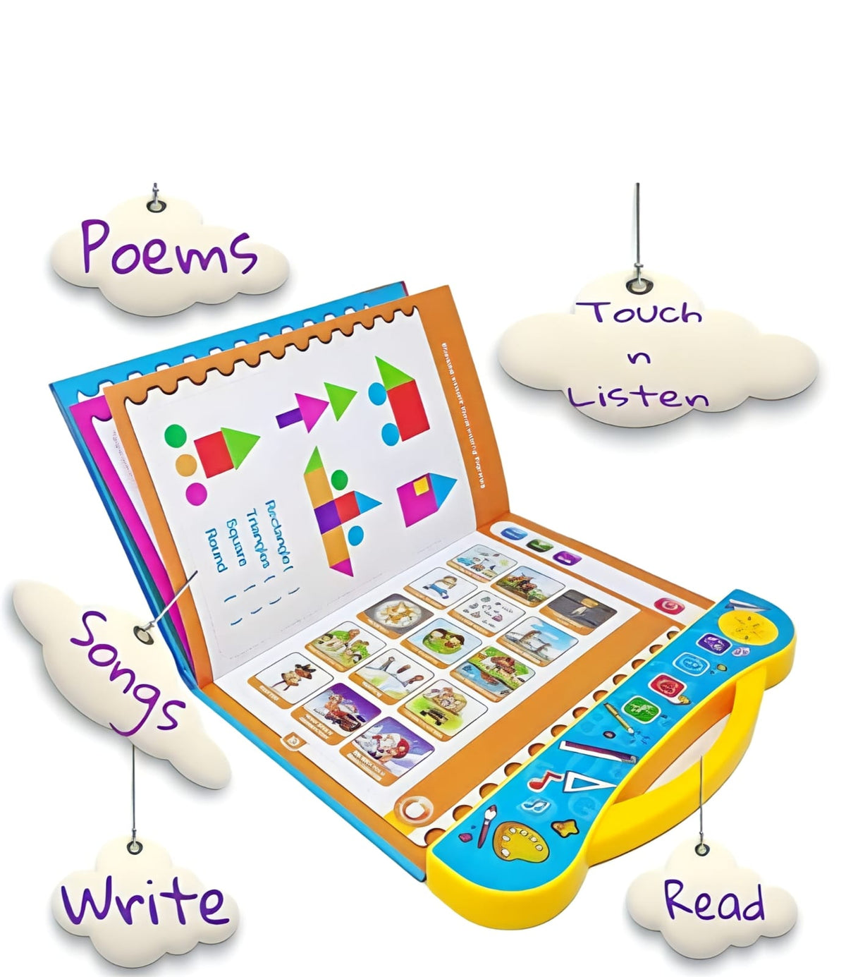 Kids' Wisdom Intelligence Book: Parent-Child Interaction Phonetic Learning Toy with English Alphabets, Numbers, & Music (Enhances Observation, Thinking, and Pronunciation)
