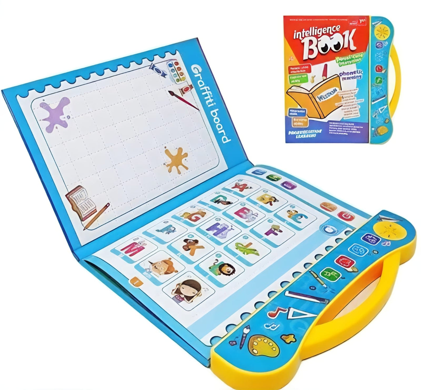 Kids' Wisdom Intelligence Book: Parent-Child Interaction Phonetic Learning Toy with English Alphabets, Numbers, & Music (Enhances Observation, Thinking, and Pronunciation)